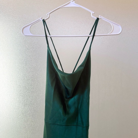 ALICE + OLIVIA Montana Cowl Neck Slip Gown Maxi Dress Deep Emerald Green Sz 8 - Picture 4 of 6